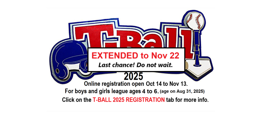 T-Ball Registration 2025 - EXTENDED